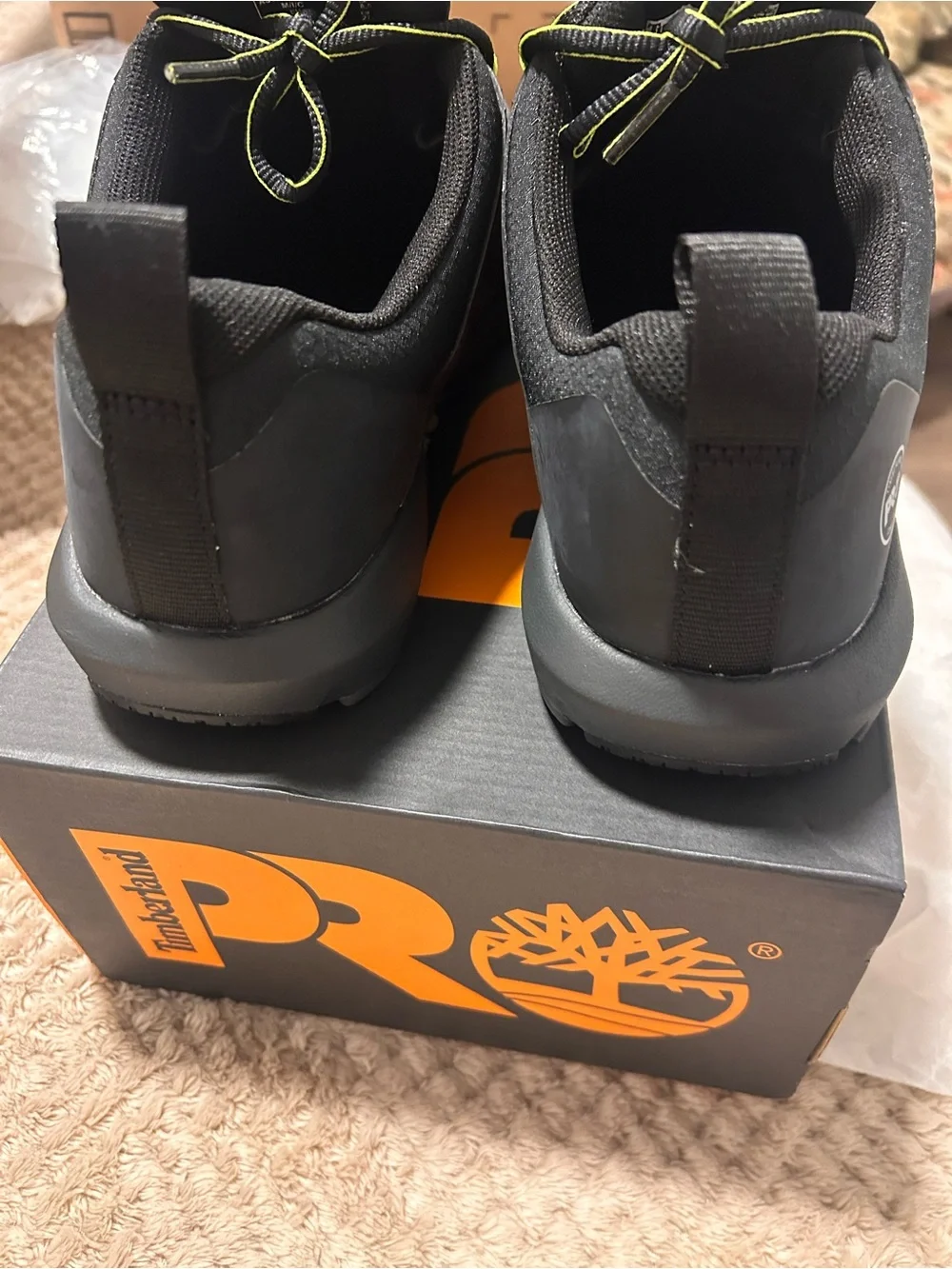 Timberland PRO Radius Composite Safety Toe Sneakers Black Hi-Vis.NEW NEVER WORN